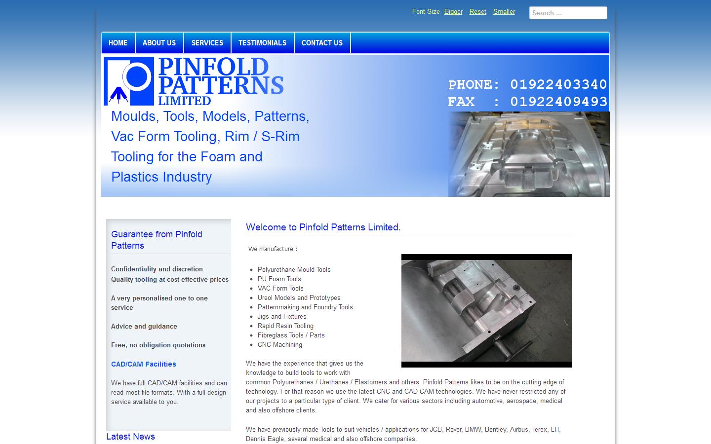 Pinfold Patterns Ltd Website