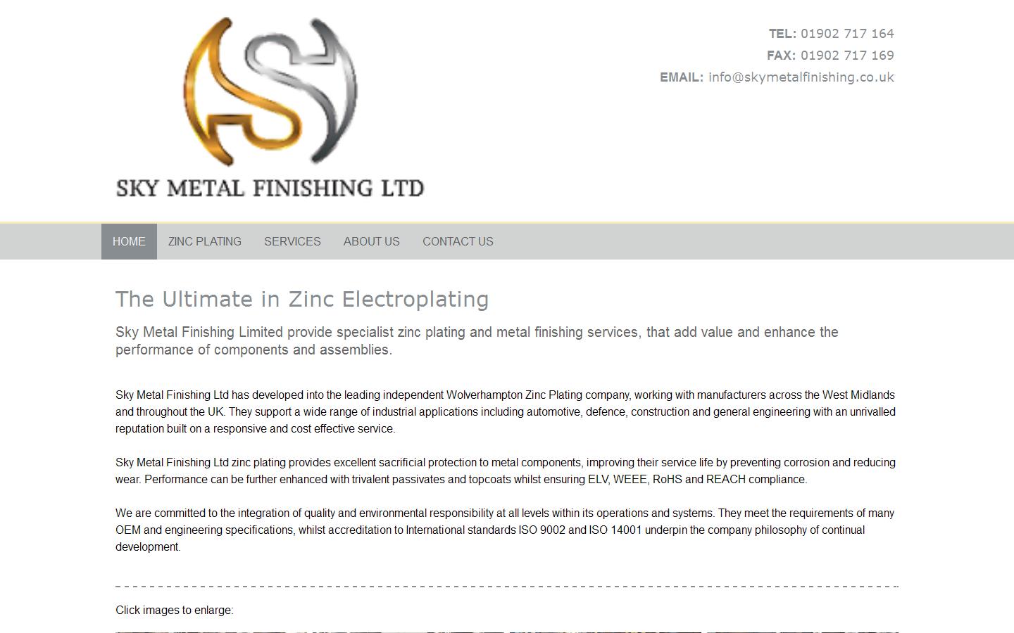 Sky Metal Finishing Website