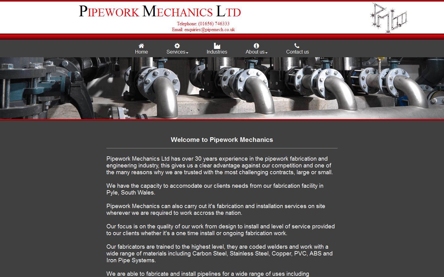Pipework Mechanics Ltd Website