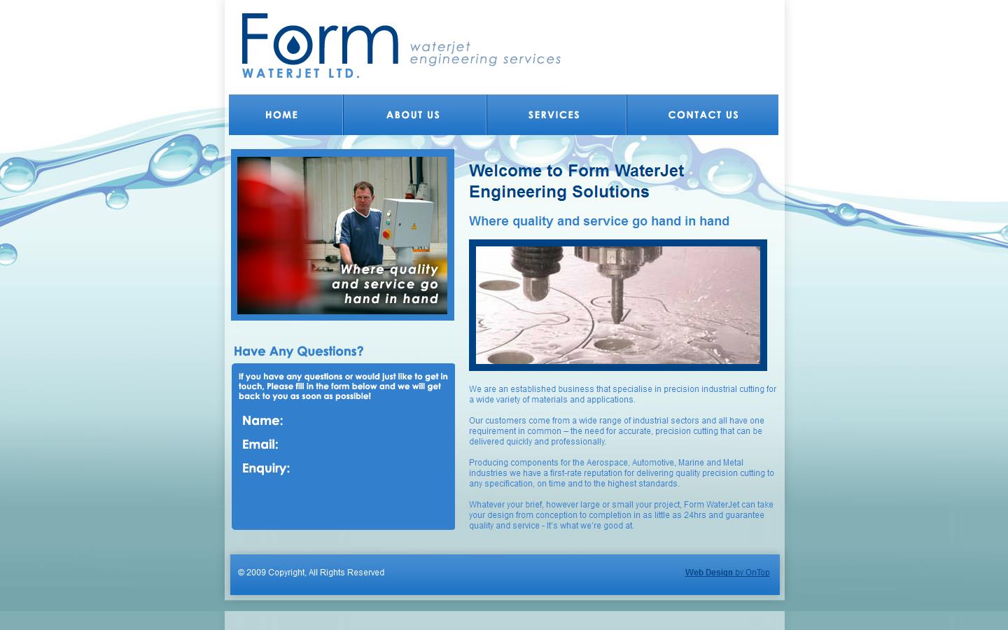 Form Waterjet Ltd Website