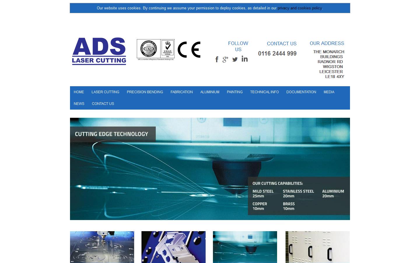 A D S Laser Cutting Ltd Website