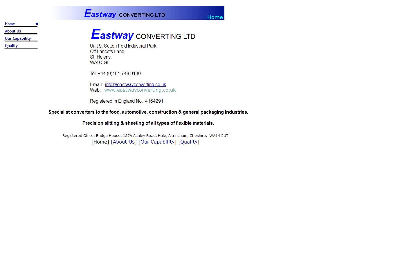 Eastway Converting Ltd Website