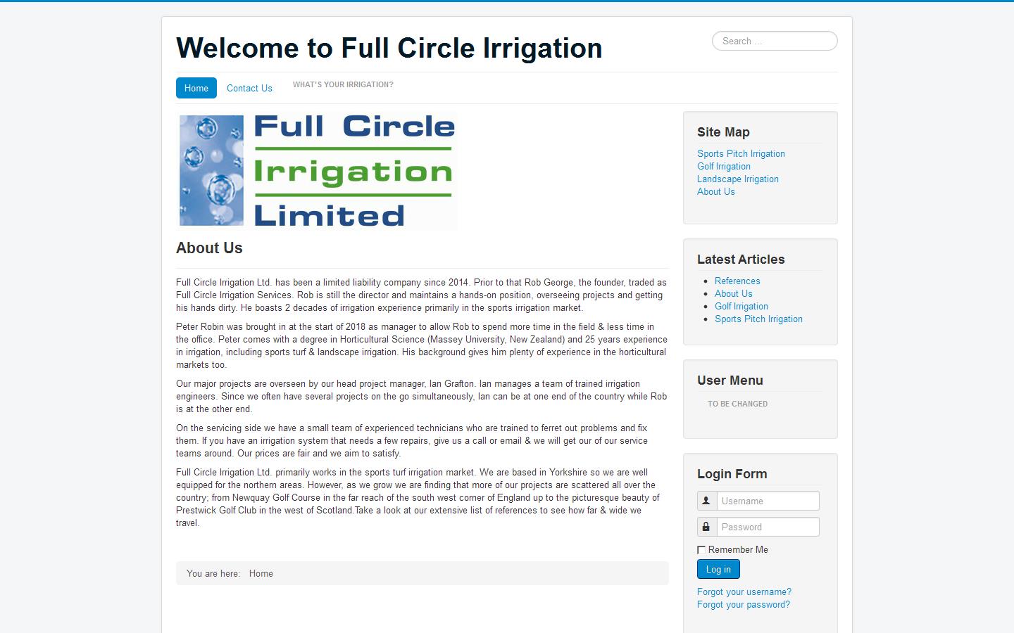 Full Circle Irrigation Ltd Website