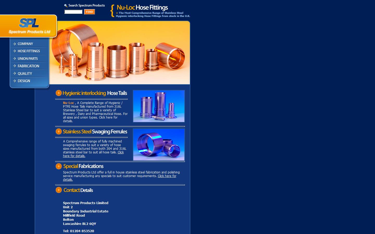 Spectrum Products Ltd Website