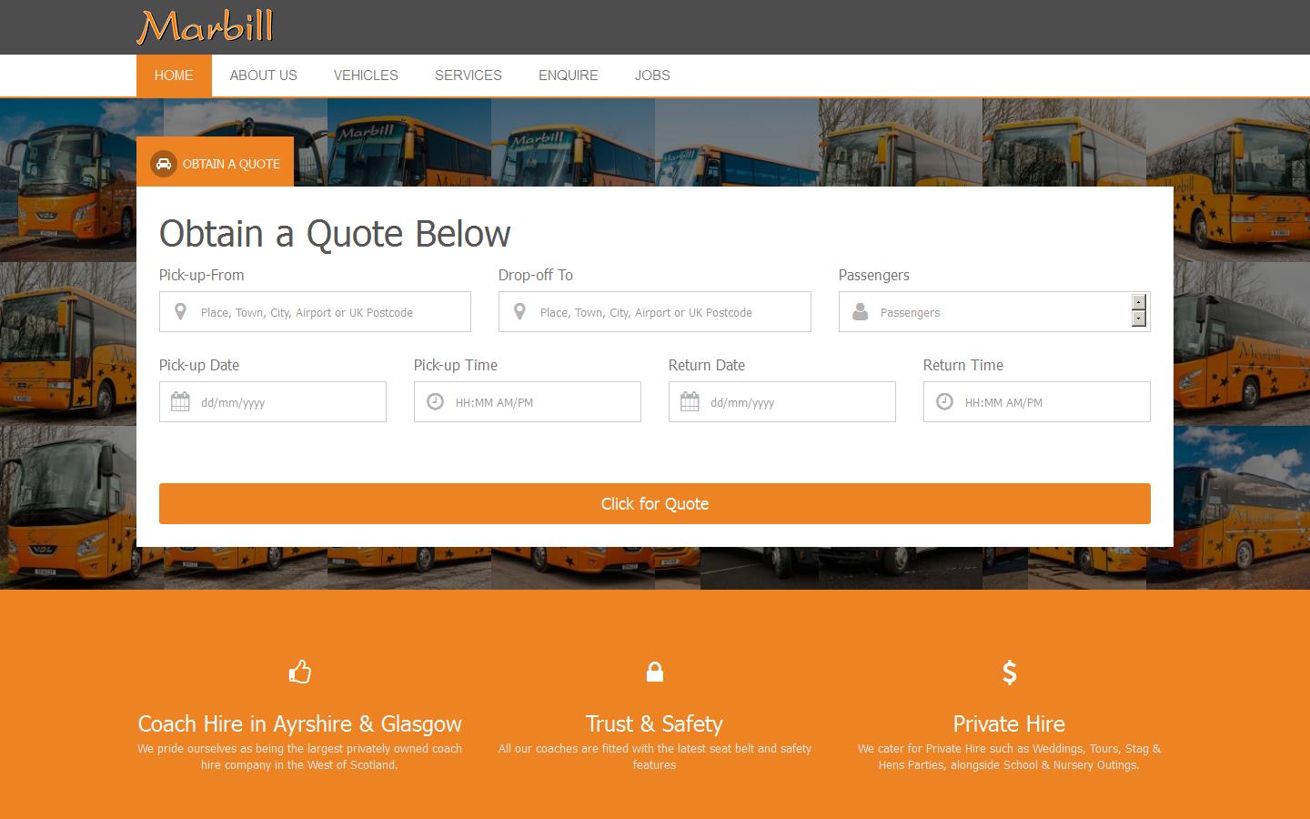 Marbill Coach Services Ltd Website
