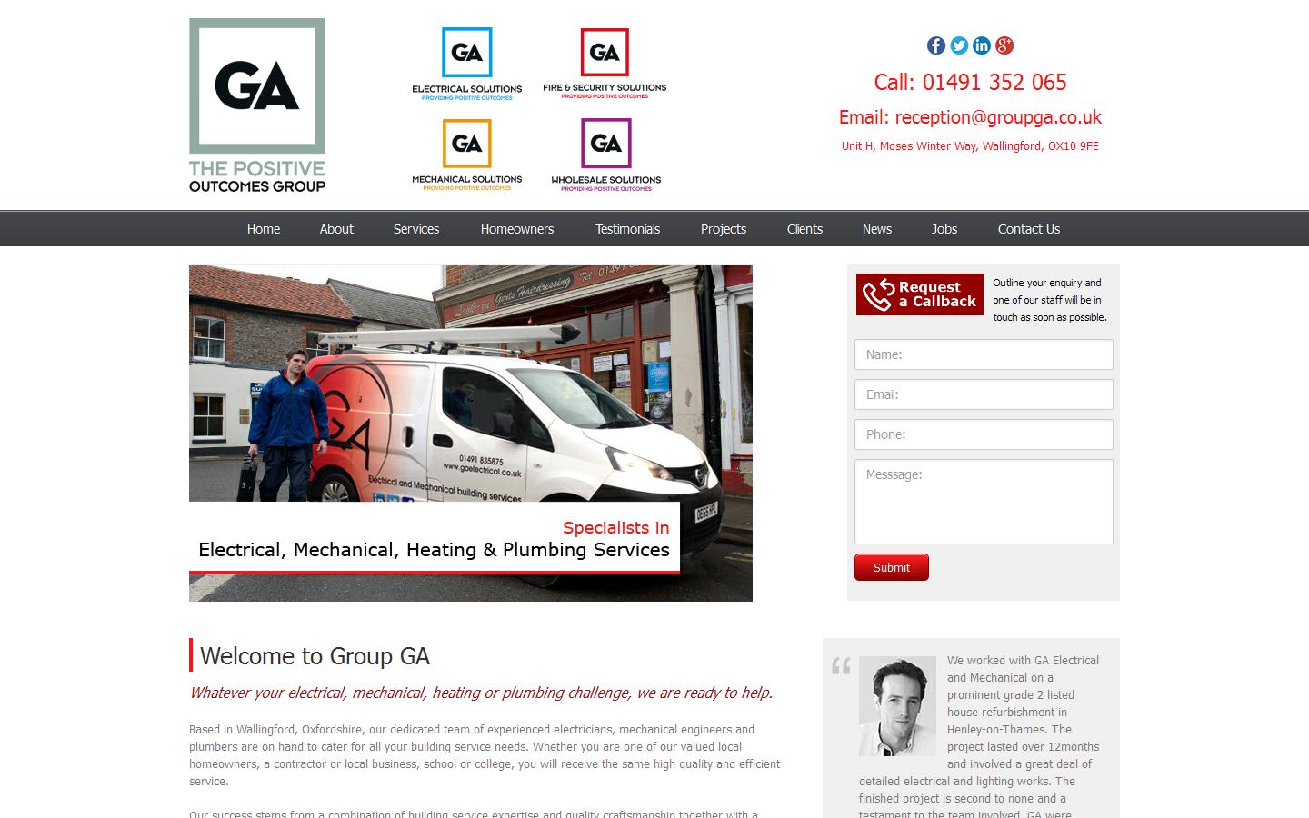 G A Electrical & Mechanical Website