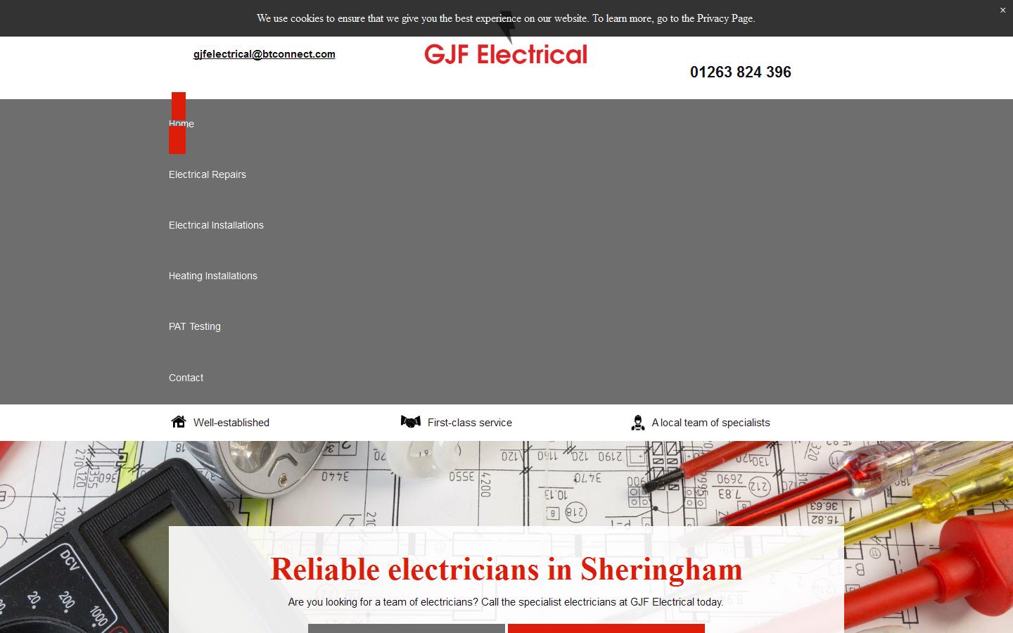 G J F Electrical Website