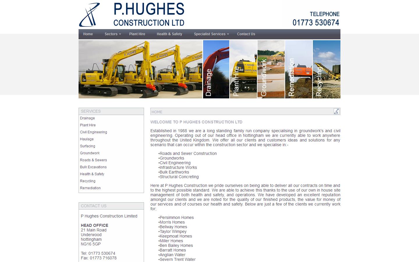 P Hughes Construction Ltd Website