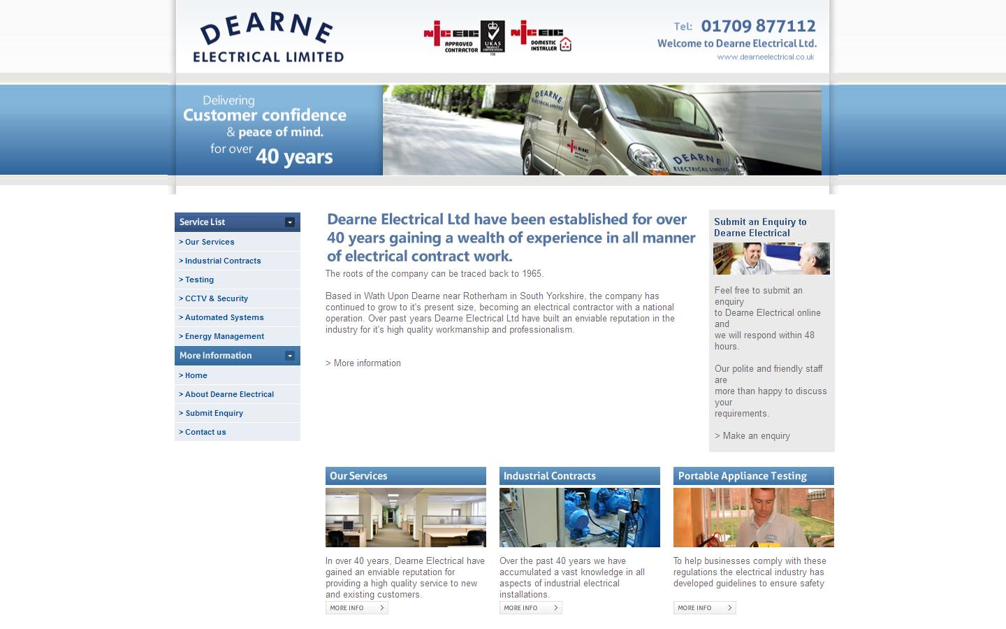 Dearne Electrical Ltd Website