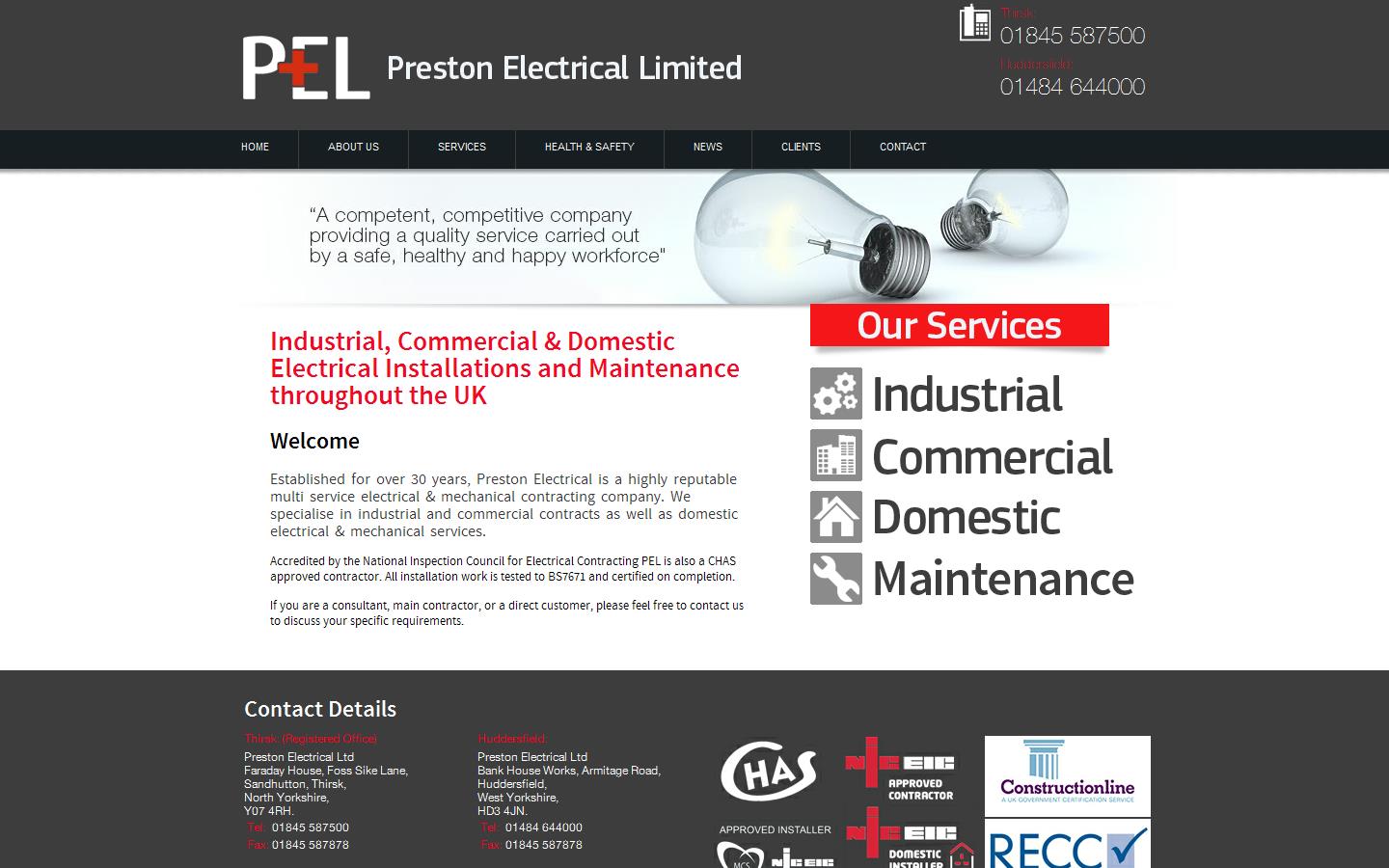 Preston Electrical Ltd Website