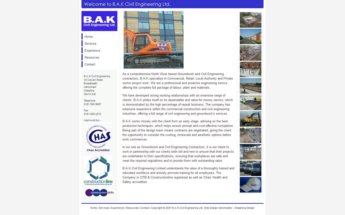 B A K Civil Engineering Ltd Website