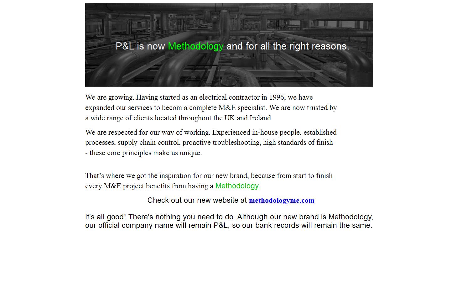 P & L Electrics Ltd Website