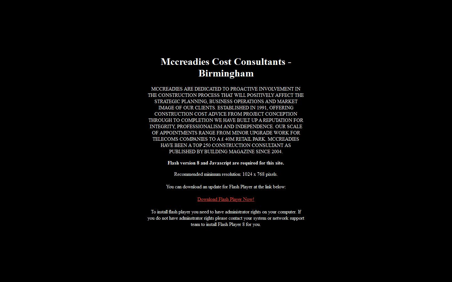 McCreadies Cost Consultants Website