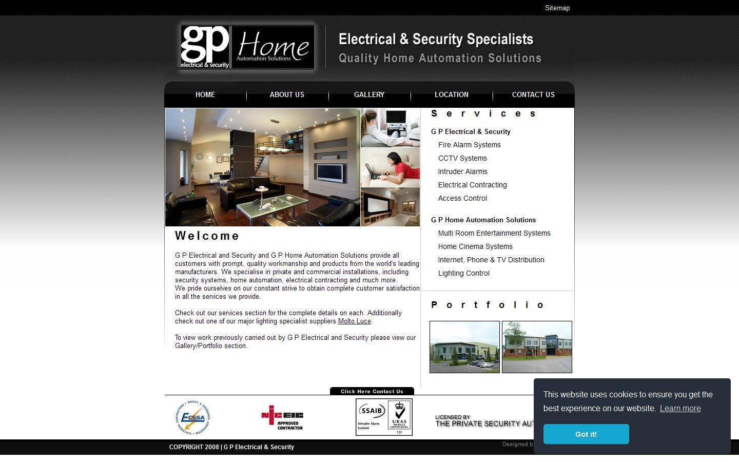 G P Electrical & Security Website
