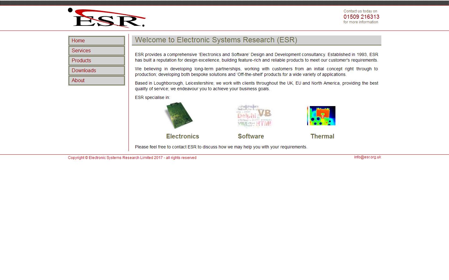 Electronic Systems Research Ltd Website