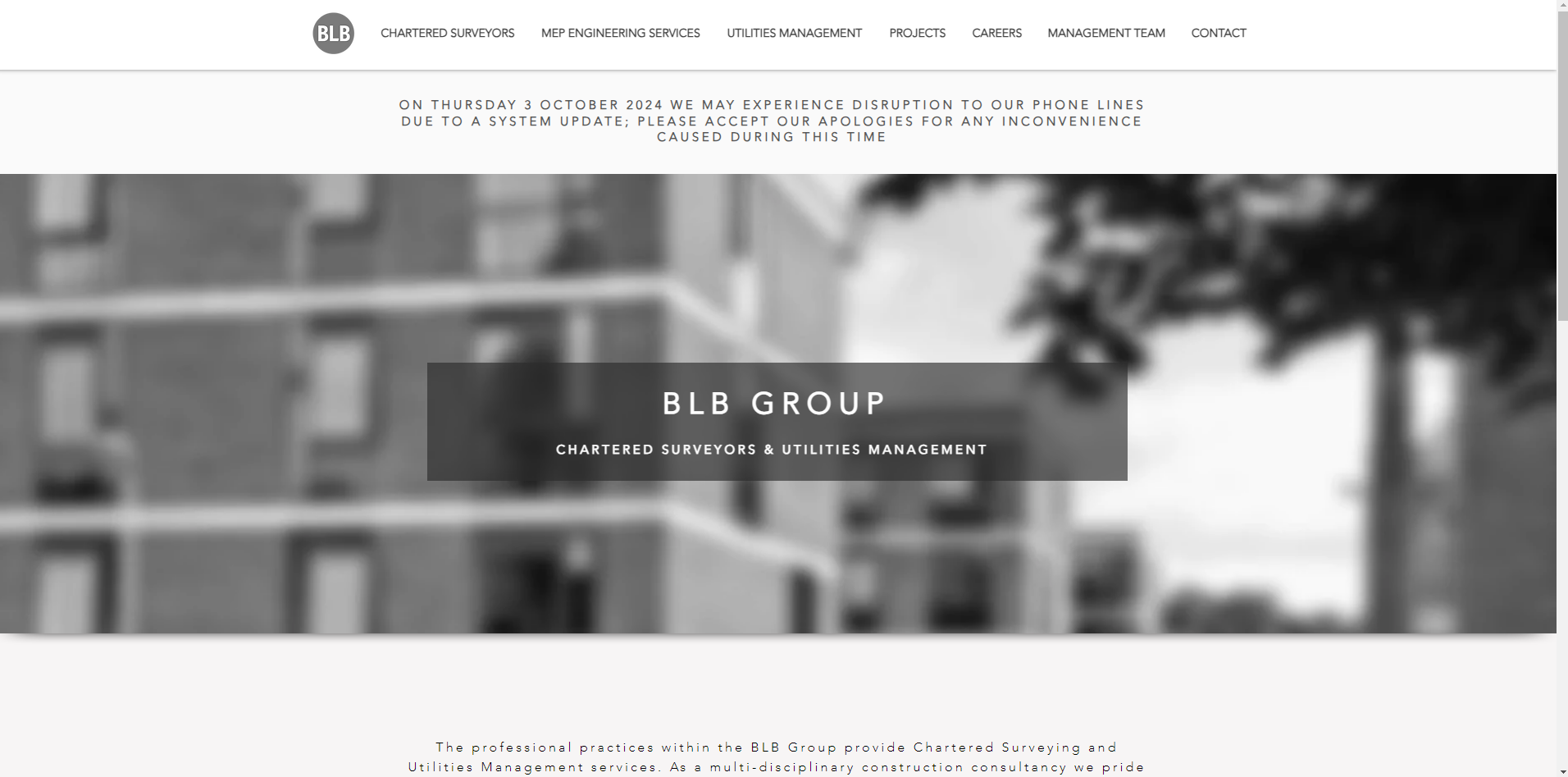 B L B Chartered Surveyors Website