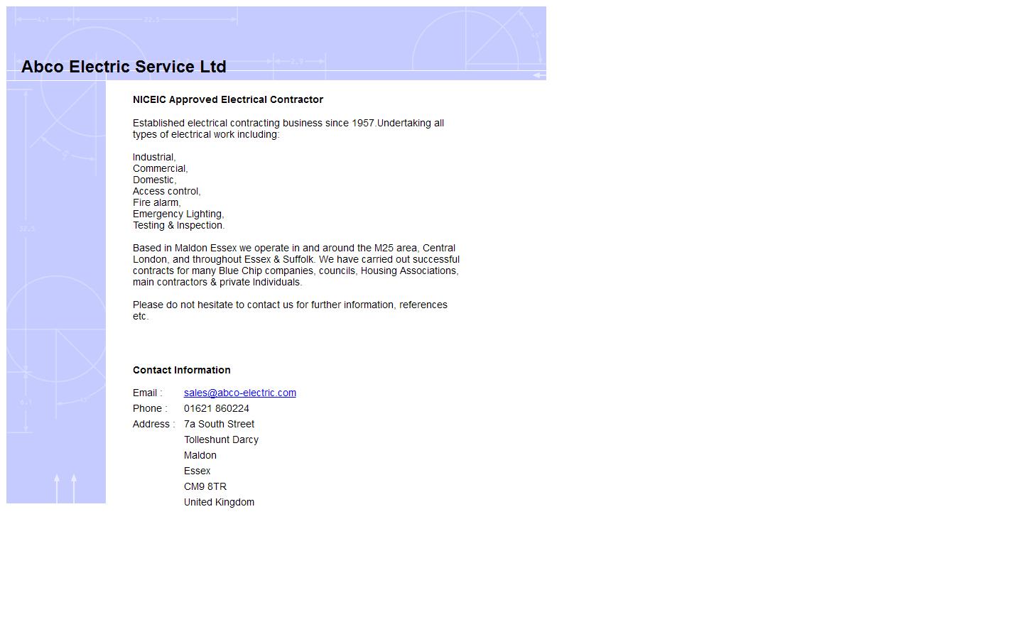 A B C O Electric Service Ltd Website