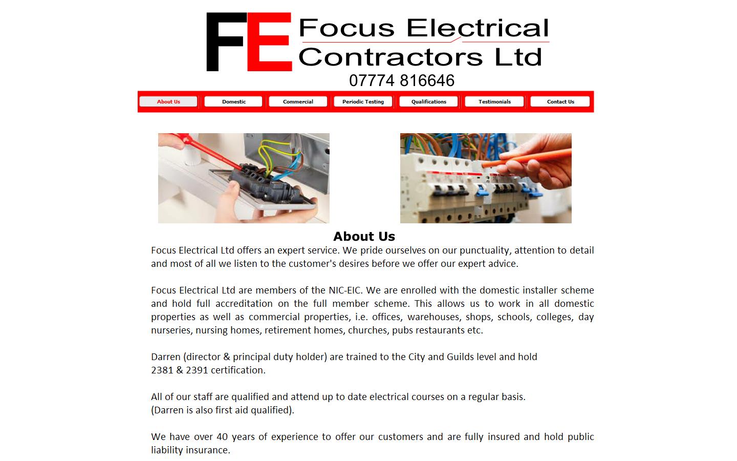 Focus Electrical Contractors Ltd Website