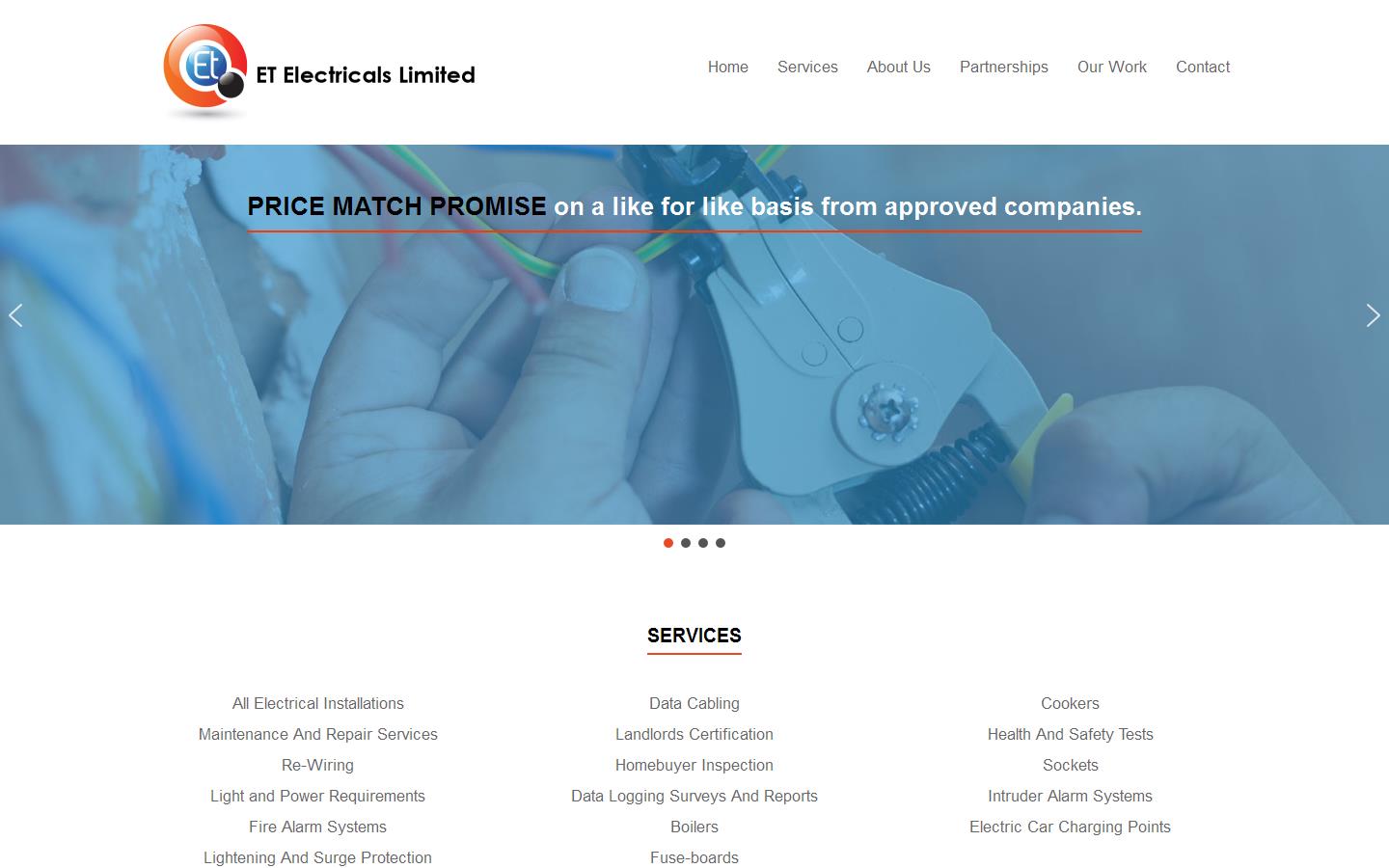 E T Electricals Website