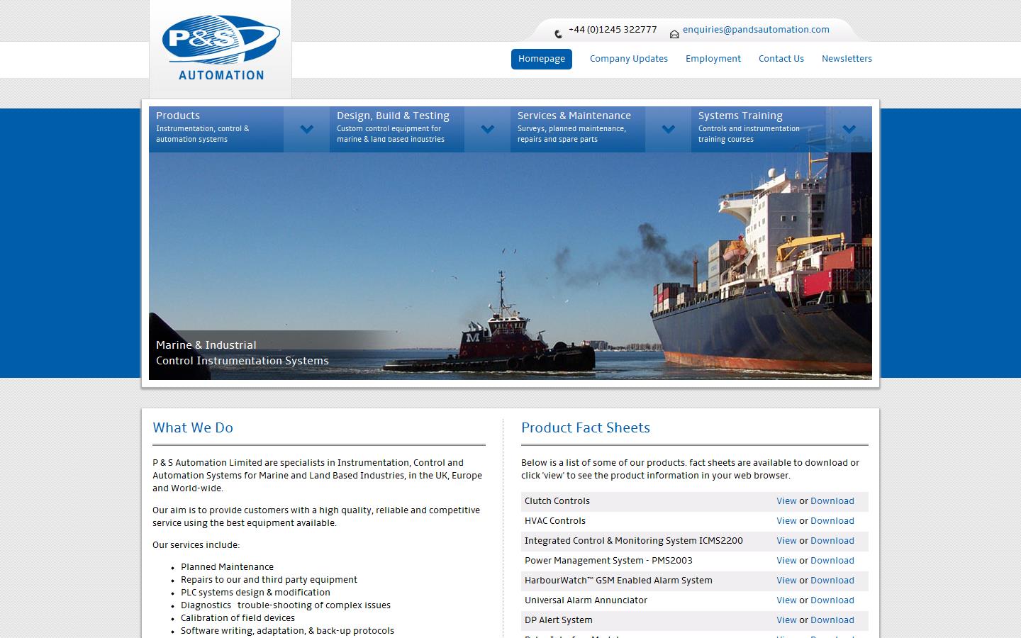 P & S Automation Ltd Website