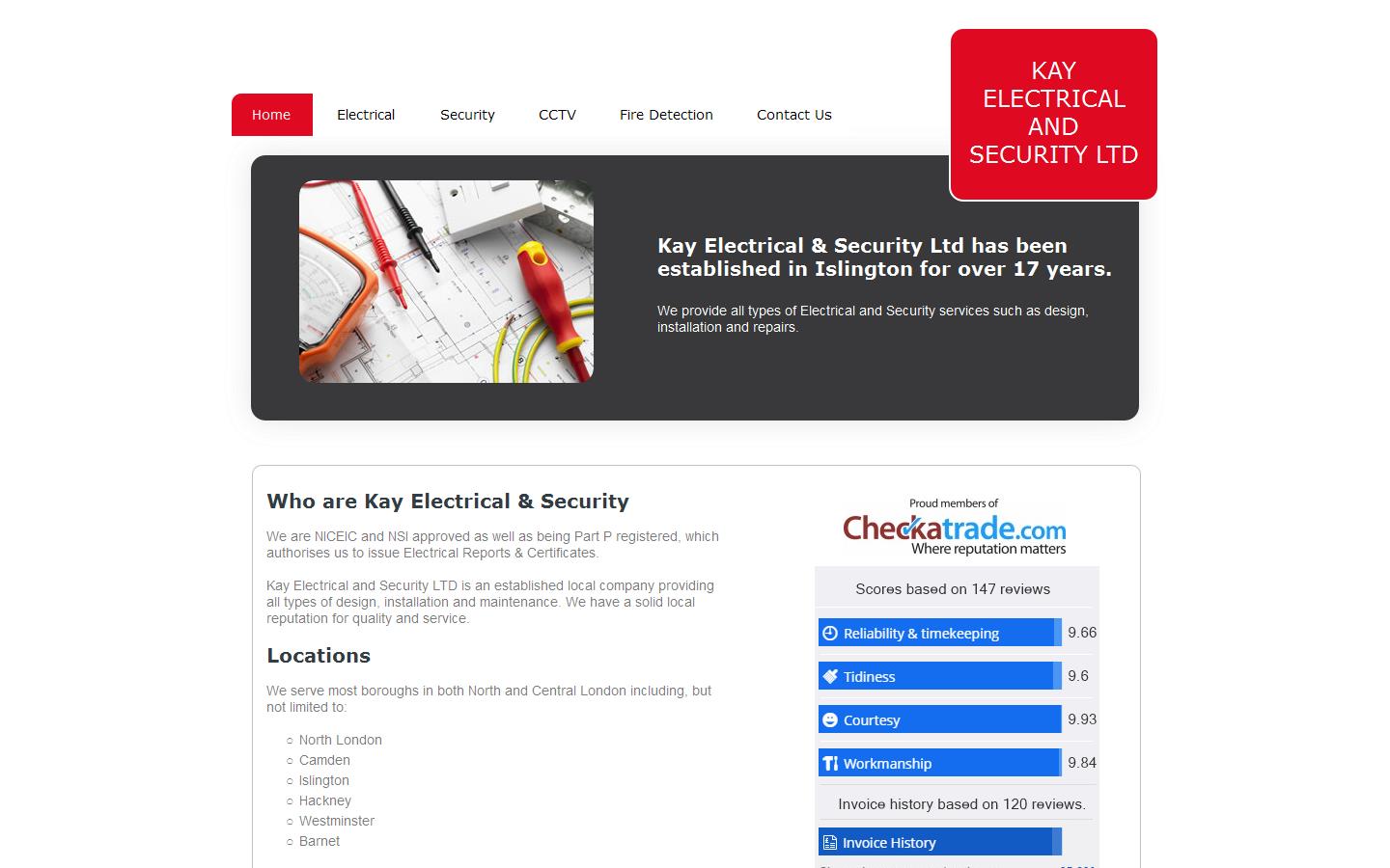 Kay Electrical & Security Ltd Website