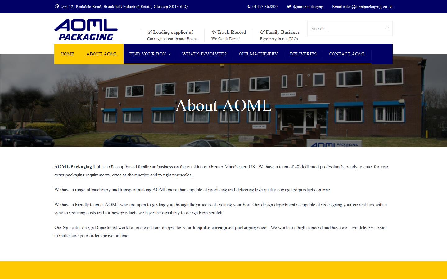 A O M L Packaging Ltd Website