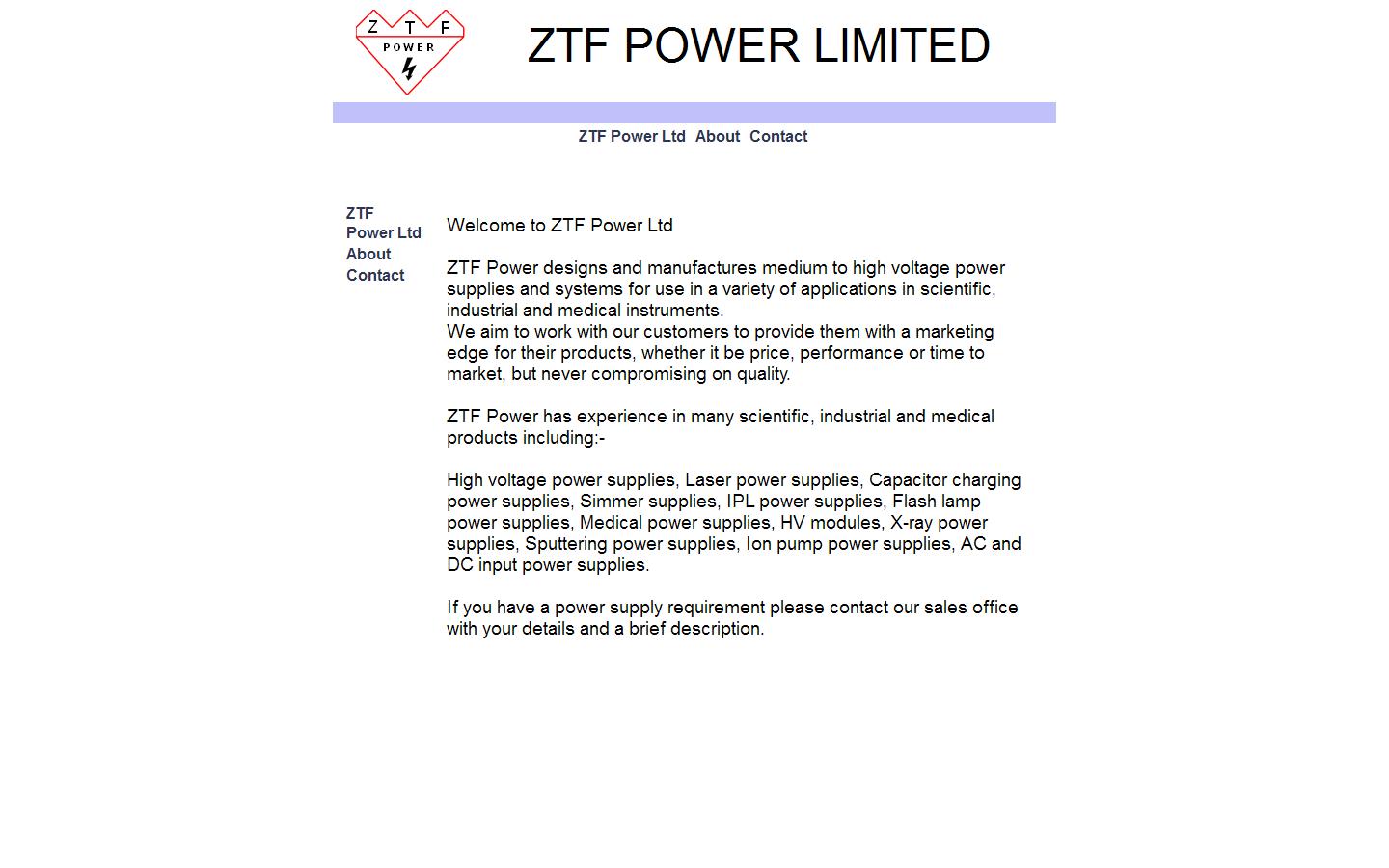 Z T F Power Ltd Website
