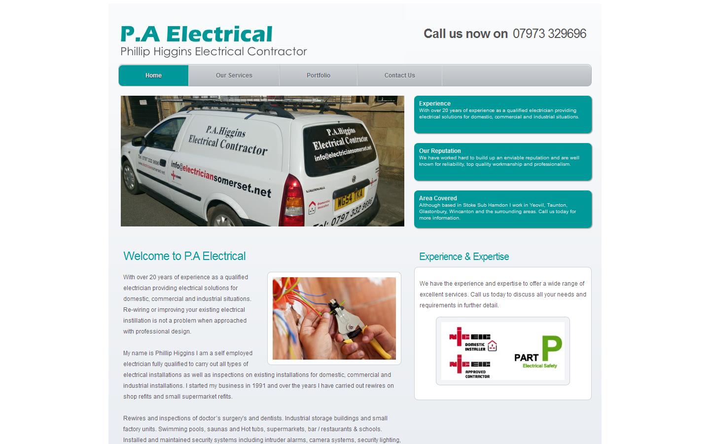 P A Higgins Electrical Website