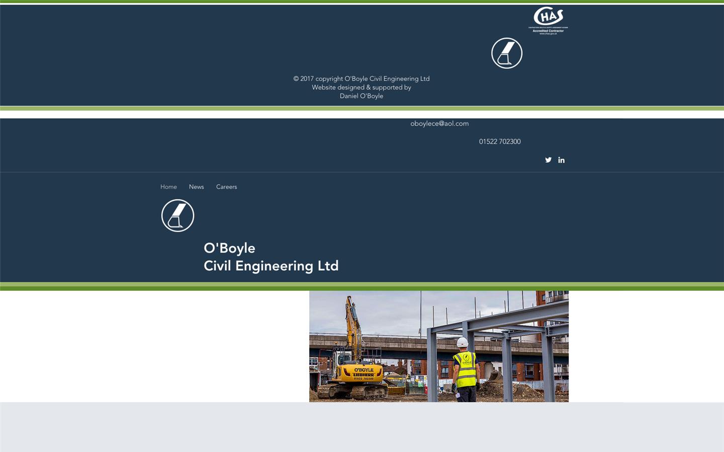 O''Boyle Civil Engineering Ltd Website
