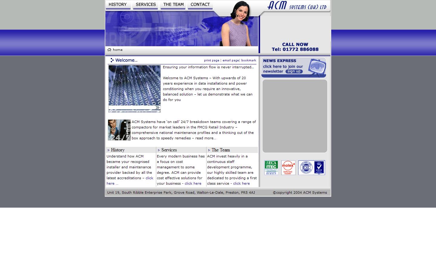 A C M Systems UK Ltd Website