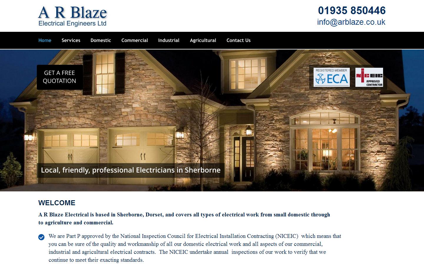A R Blaze Electrical Engineers Ltd Website