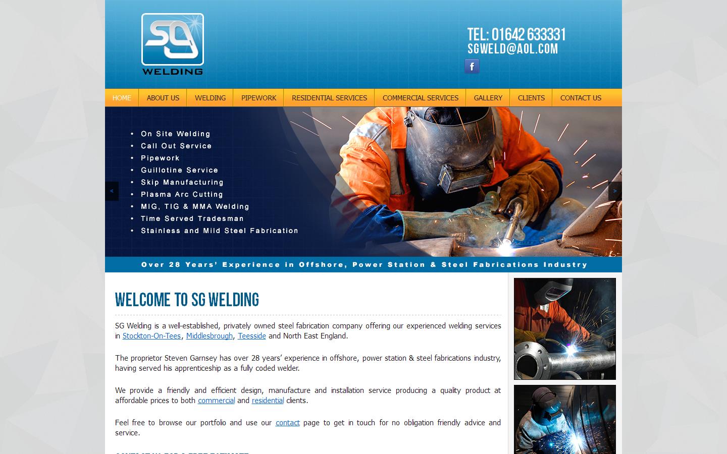 S G Welding Website
