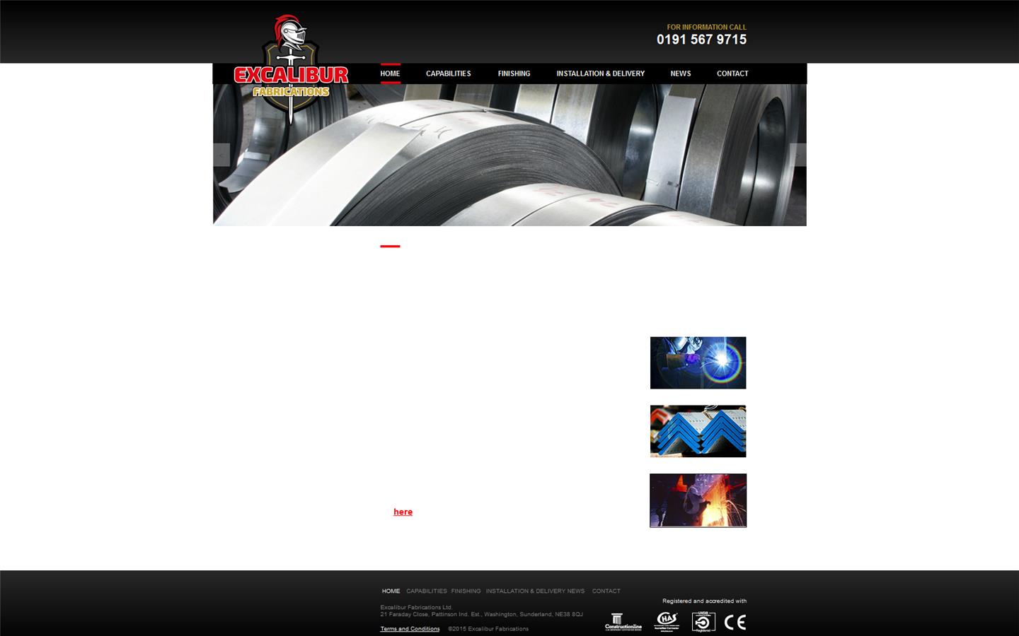 Excalibur Fabrications Ltd Website