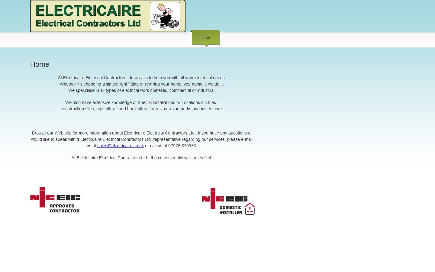 Electricaire Electrical Contractors Ltd Website