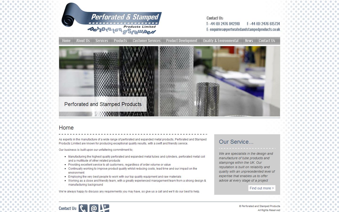 Perforated & Stamped Products Ltd Website