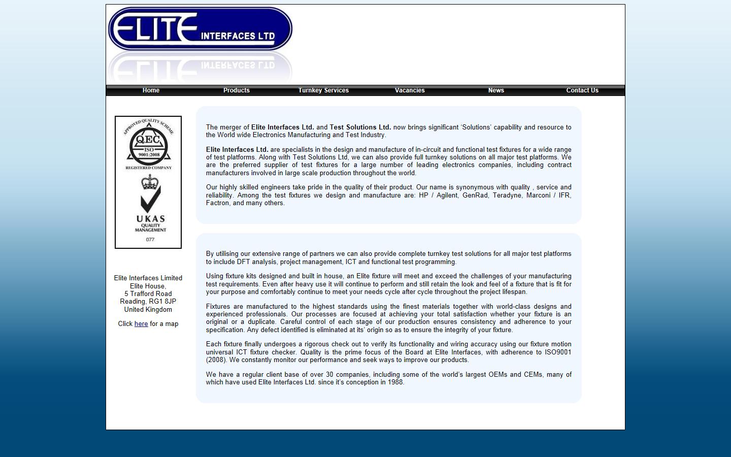 Elite Interfaces Ltd Website