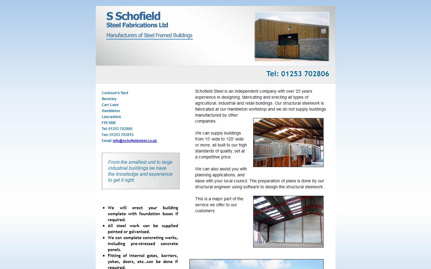 S Schofield Steel Fabrications Ltd Website