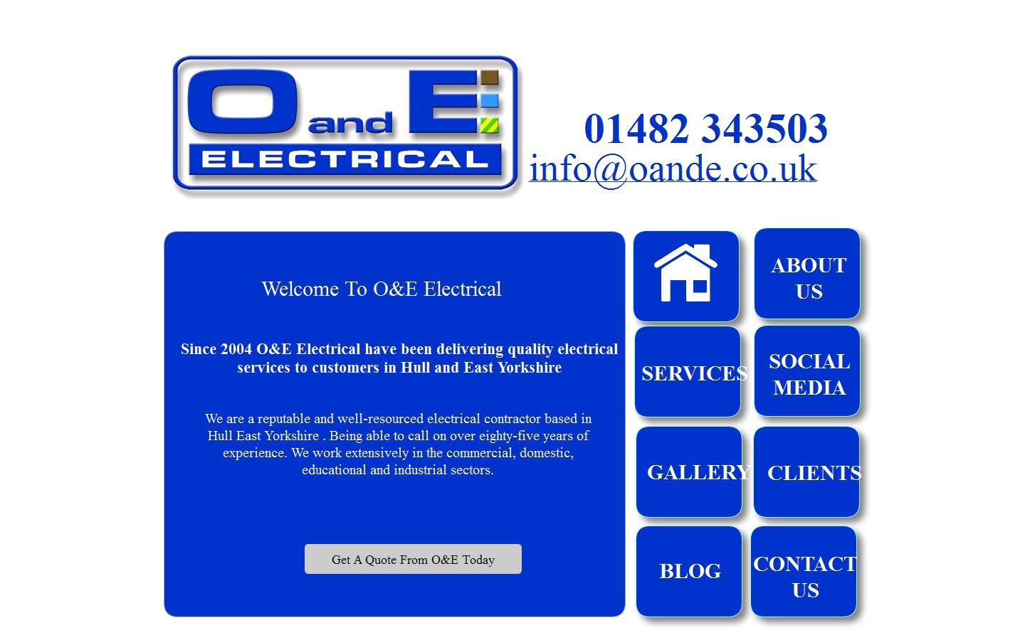 O & E Electrical Website
