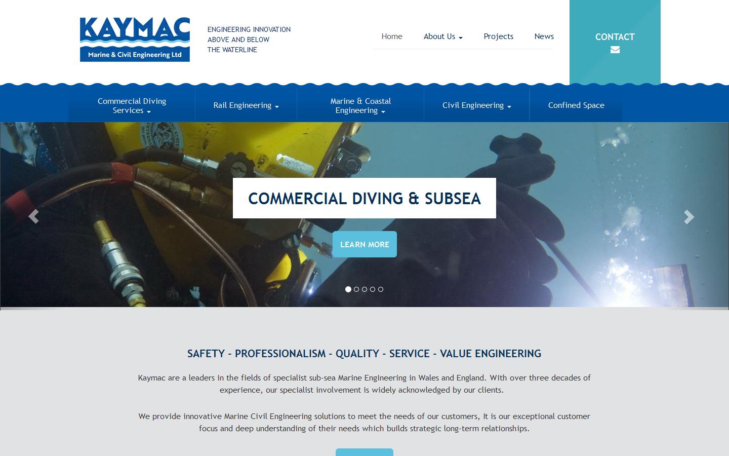 Kaymac Marine & Civil Engineering Ltd Website