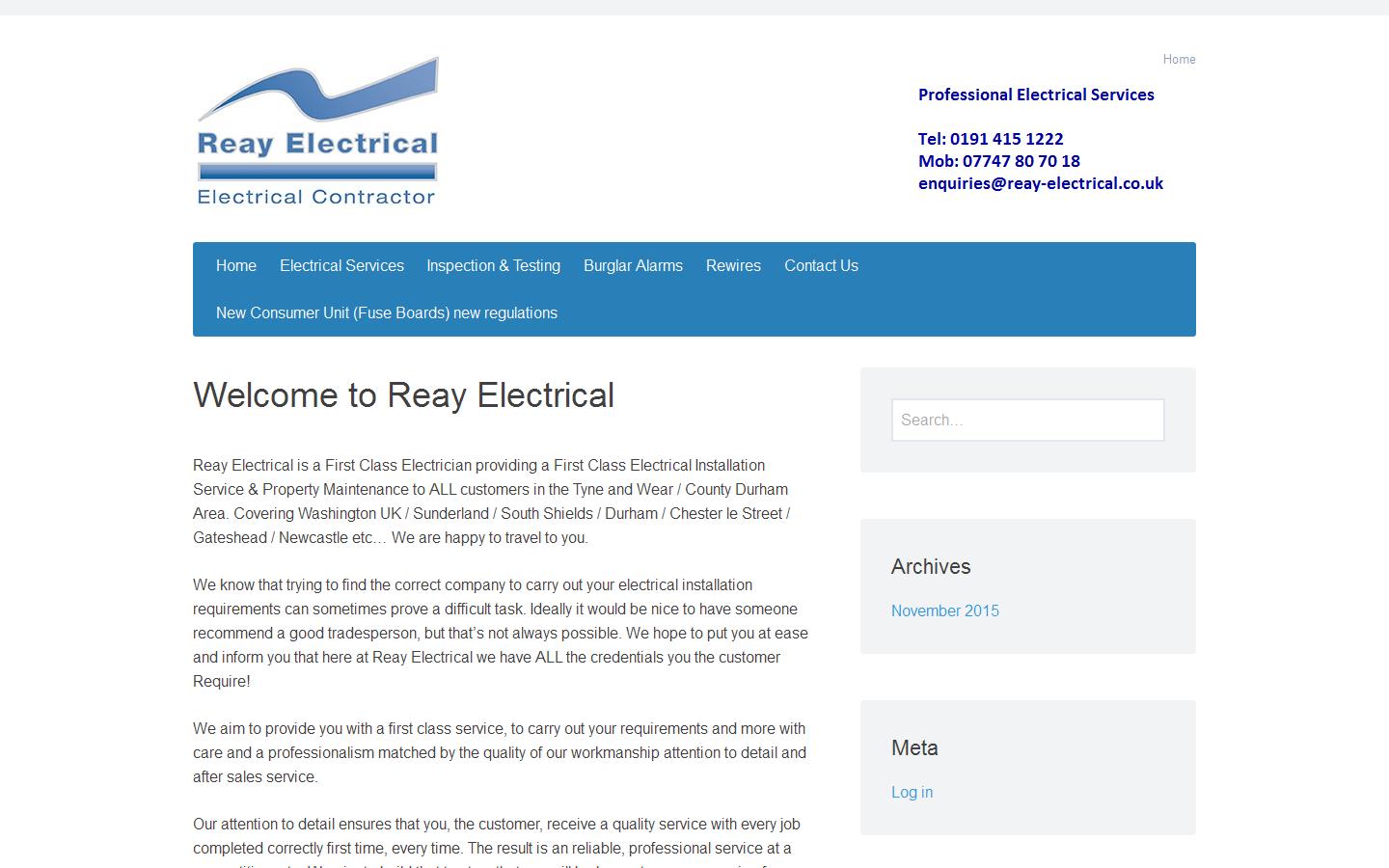 Reay Electrical Website