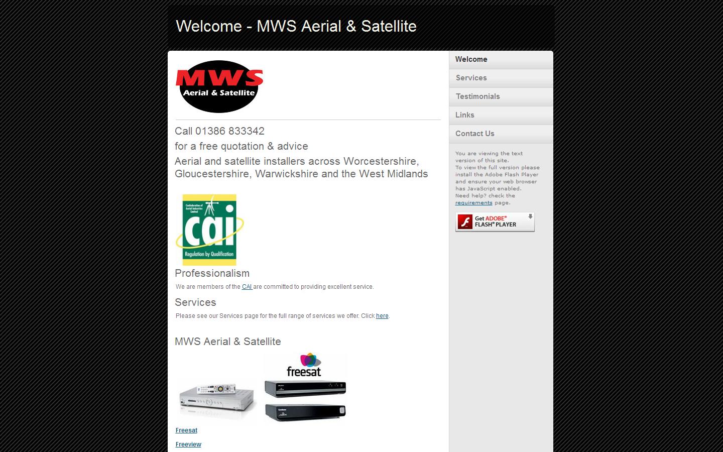 M W S Aerial & Satellite Website