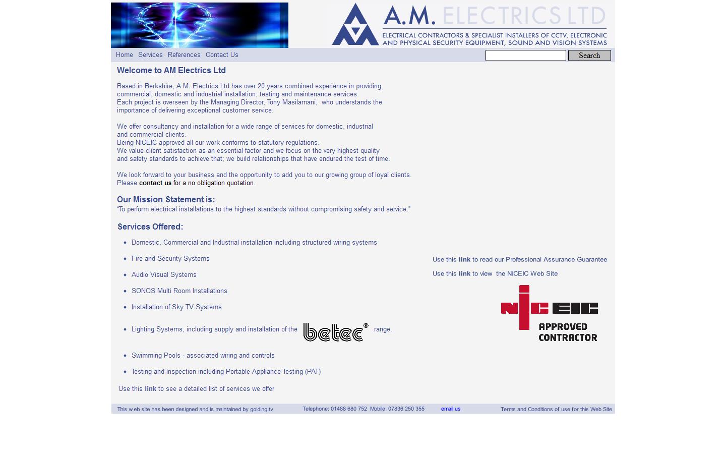 A M Electrics Ltd Website