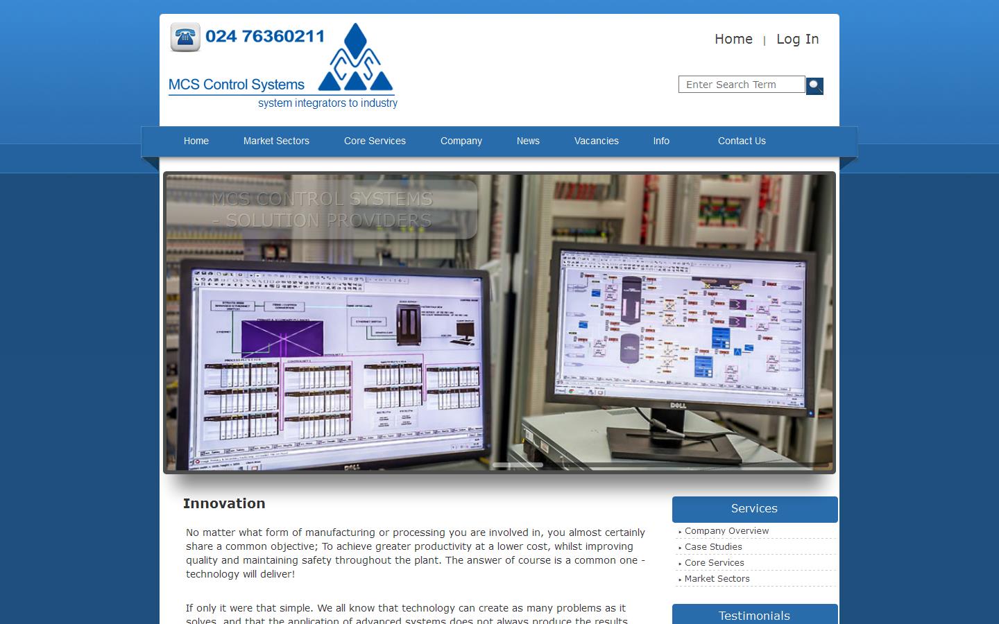 M C S Control Systems Website