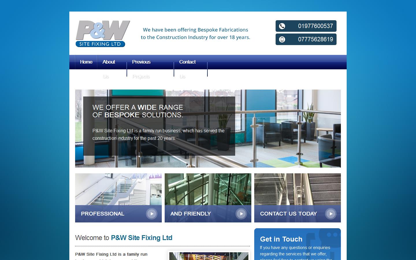 P & W Site Fixing Ltd Website