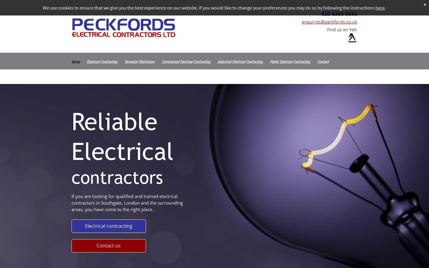 Peckford''s Electrical Contractors Ltd Website