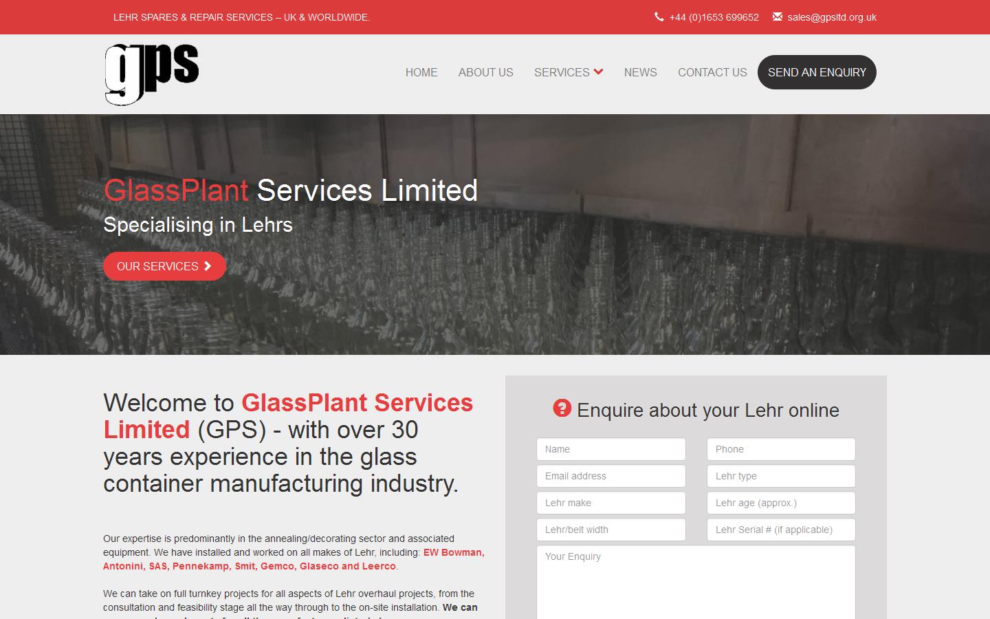 Glassplant Services Ltd Website