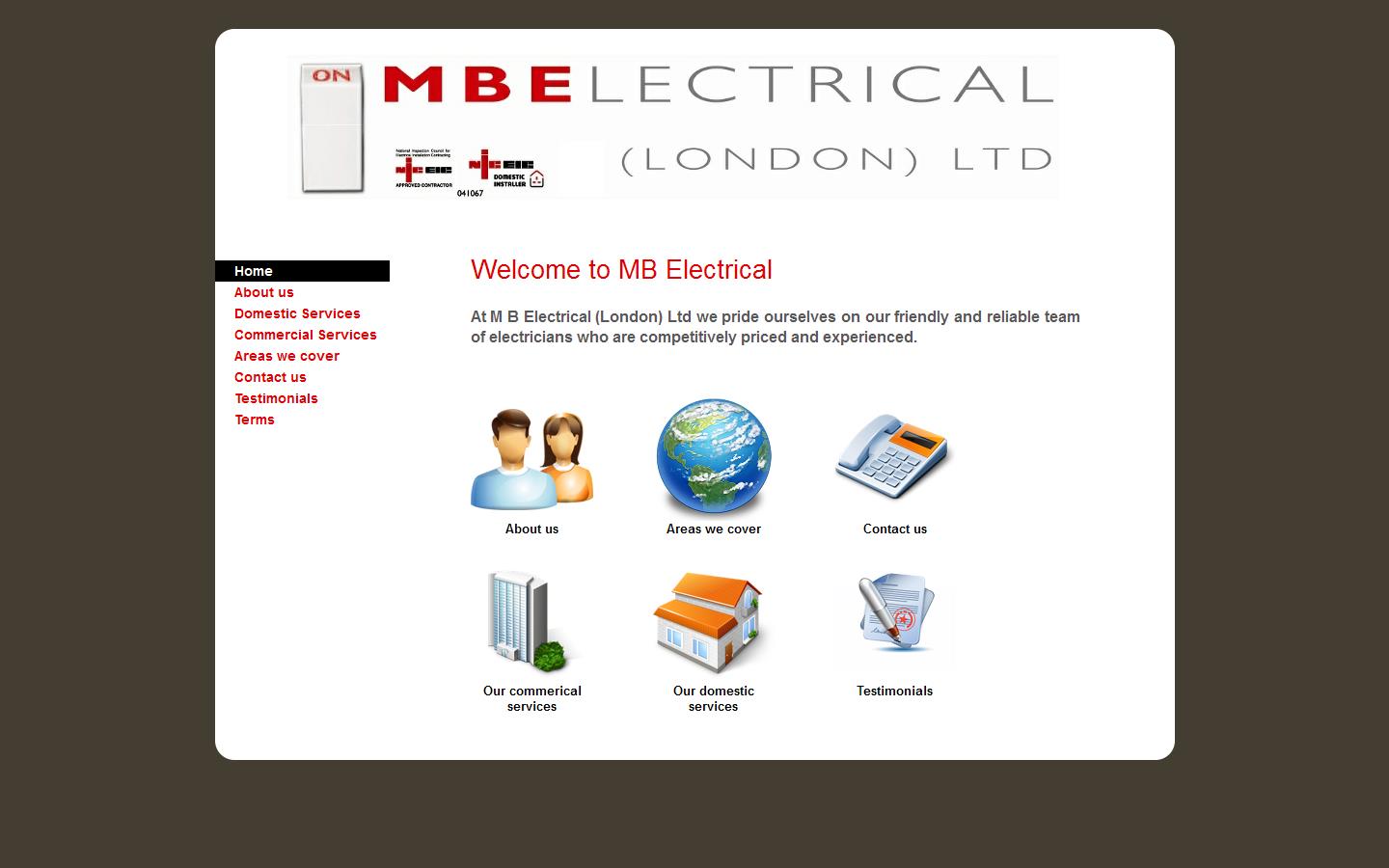M B Electrical & Plumbing Services Website