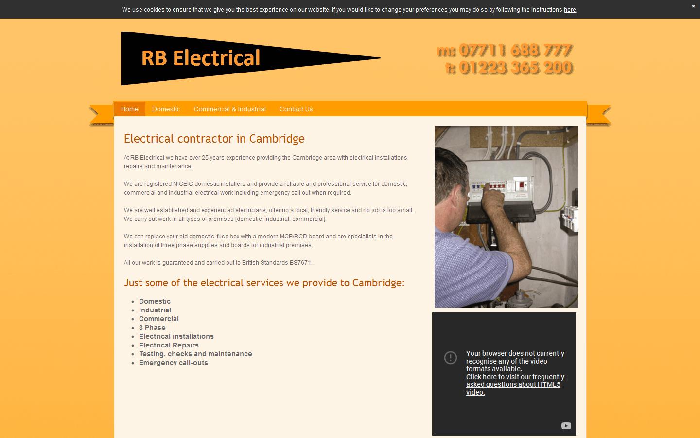 R B Electrical Website