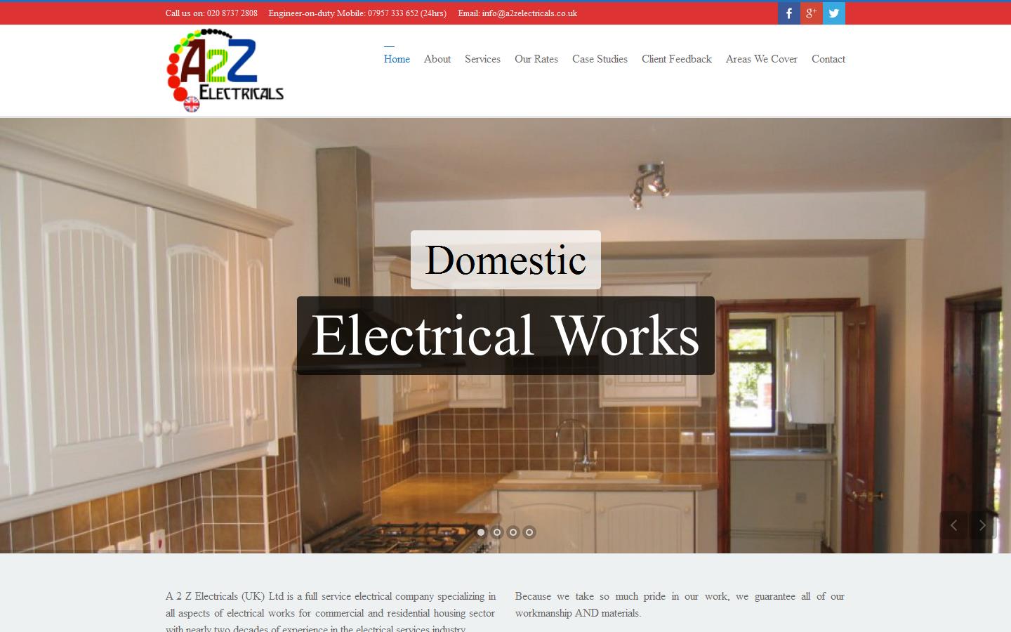A 2 Z Electricals (UK) Ltd Website