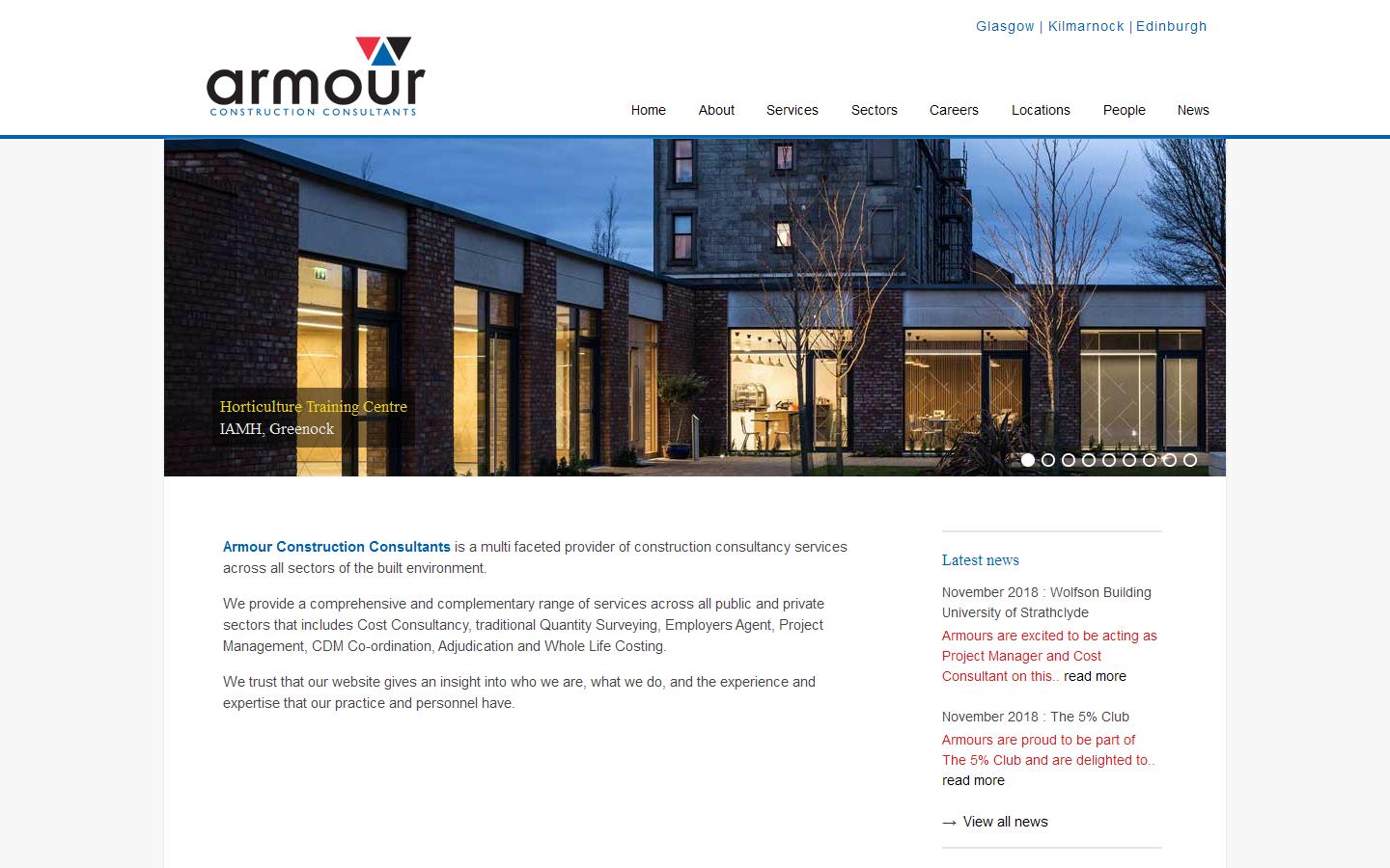 Armour Construction Consultants Website